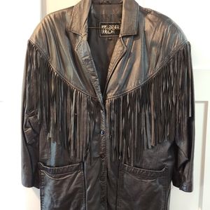 Leather Loft women's large black leather jacket size large